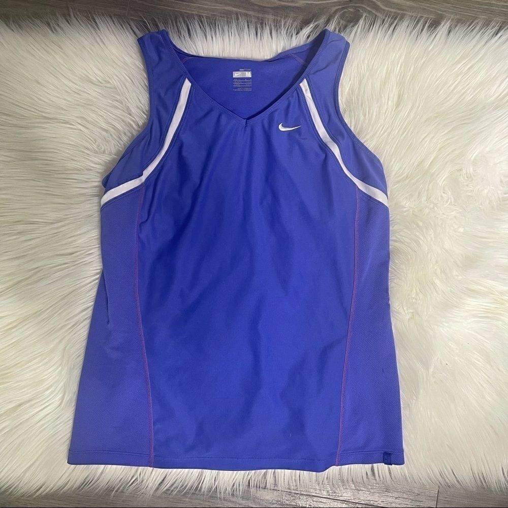 Nike fit dry tank top medium purple-blue